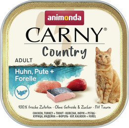 Produktbild von animonda Carny Country 100g Schale Katzennassfutter 32 x 100 Gramm Huhn, Pute + Forelle