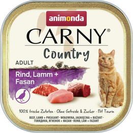 Produktbild von animonda Carny Country 100g Schale Katzennassfutter 32 x 100 Gramm Rind, Lamm + Fasan