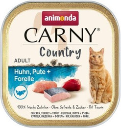 Produktbild von animonda Carny Country Nassfutter Katze Adult Huhn, Pute und Forelle - 32 x 100 g