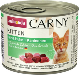 Produktbild von animonda Carny Kitten 200g Dose Katzennassfutter 24 x 200 Gramm Rind und Huhn und Kaninchen