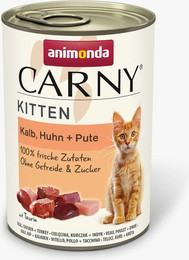Produktbild von animonda Carny Kitten 400g Dose Katzennassfutter 12 x 400 Gramm Kalb und Huhn und Pute
