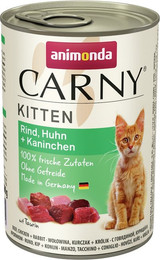 Produktbild von animonda Carny Kitten 400g Dose Katzennassfutter 24 x 400 Gramm Rind und Huhn und Kaninchen