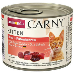 Produktbild von Animonda Carny Kitten Katzenfutter Rind + Putenherzen - 6 x 200 g