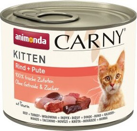 Produktbild von animonda Carny Kitten Nassfutter Pute und Rind - 12 x 200 g