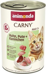 animonda Carny Nassfutter Katze Adult Huhn, Pute & Kaninchen - 6 x 400 g – Bild 1 von 3