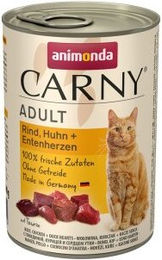 Produktbild von animonda Carny Nassfutter Katze Adult Rind, Huhn & Entenherzen - 6 x 400 g