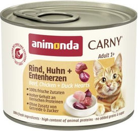 animonda Carny Nassfutter Katze Adult Rind, Huhn und Entenherzen - 12 x 200 g – Bild 1 von 3