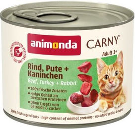 animonda Carny Nassfutter Katze Adult Rind, Pute und Kaninchen - 24 x 200 g – Bild 1 von 3