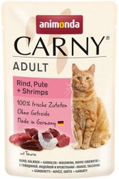 Produktbild von animonda Carny Nassfutter Katze Adult Rind, Pute und Shrimps 12x85 g
