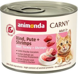 animonda Carny Nassfutter Katze Adult Rind, Pute und Shrimps - 6 x 200 g – Bild 1 von 3