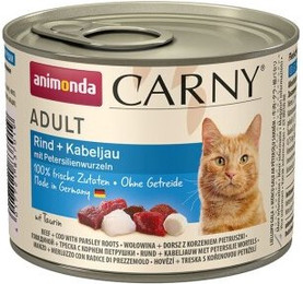 Produktbild von animonda Carny Nassfutter Katze Adult Rind und Kabeljau mit Petersilienwurzel - 12 x 200 g