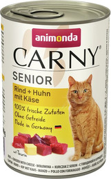 Produktbild von animonda Carny Senior 400g Dose Katzennassfutter Sparpaket 12 x 400 Gramm Rind + Huhn mit Käse