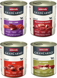 Produktbild von animonda Gran Carno Adult 24 x 800g Mixpaket (Rind&Lamm,Multifleisch,Rind,Pansen) Hundenassfutter