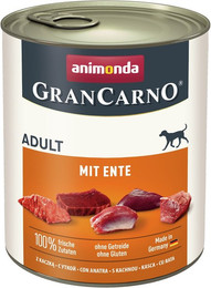 Produktbild von animonda Gran Carno Adult 800g Dose Hundenassfutter Sparpaket 12 x 800 Gramm mit Ente