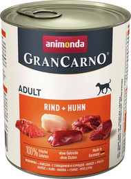 Produktbild von animonda Gran Carno Adult 800g Dose Hundenassfutter Sparpaket 12 x 800 Gramm Rind + Huhn