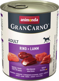 Produktbild von animonda Gran Carno Adult 800g Dose Hundenassfutter Sparpaket 12 x 800 Gramm Rind + Lamm