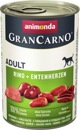 Produktbild von animonda Gran Carno Adult Hundenassfutter Rind & Entenherzen - 12 x 400 g