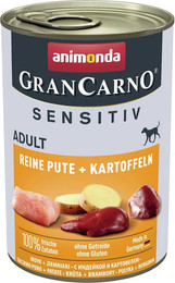 Produktbild von animonda Gran Carno Sensitiv Adult 400g Dose Hundenassfutter Sparpaket 12 x 400 Gramm Reine Pute + Kartoffeln