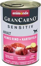 Produktbild von animonda Gran Carno Sensitiv Adult 400g Dose Hundenassfutter Sparpaket 12 x 400 Gramm Reines Rind + Kartoffeln