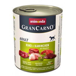 Produktbild von Animonda GranCarno Adult Rind + Kaninchen mit Kräutern - 6 x 800 g