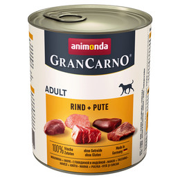 Produktbild von Animonda GranCarno Adult Rind + Pute - 6 x 800 g