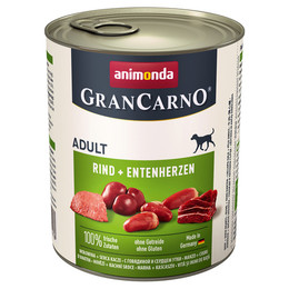 Produktbild von Animonda GranCarno Adult Rind und Entenherzen - 6 x 800 g