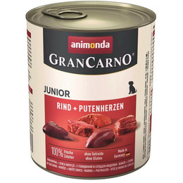 Produktbild von animonda GranCarno Hundefutter Junior Rind & Putenherzen - 6 x 800 g
