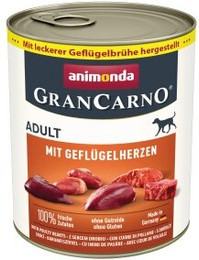 Produktbild von animonda GranCarno Original Nassfutter Hund Adult Geflügelherzen - 24 x 800 g