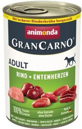 Produktbild von animonda GranCarno Original Nassfutter Hund Adult Rind und Entenherzen - 12 x 400 g