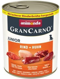 Produktbild von animonda GranCarno Original Nassfutter Hund Junior Rind und Huhn - 24 x 800 g