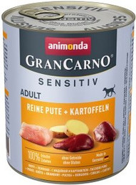 Produktbild von animonda GranCarno Sensitiv Nassfutter Hund Adult Pute und Kartoffel - 12 x 800 g