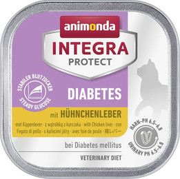 Produktbild von animonda Integra Protect Diabetes 100g Schale Katzennassfutter Sparpaket 32 x 100 Gramm Hühnchenleber