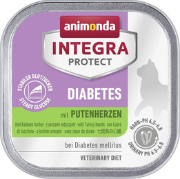Produktbild von animonda Integra Protect Diabetes 100g Schale Katzennassfutter Sparpaket 32 x 100 Gramm Putenherzen