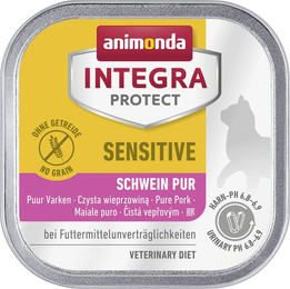 Produktbild von animonda Integra Protect Sensitive 100g Schale Katzennassfutter 16 x 100 Gramm Schwein pur