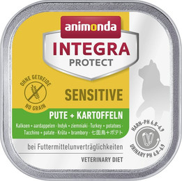 Produktbild von animonda Integra Protect Sensitive 100g Schale Katzennassfutter Sparpaket 32 x 100 Gramm Pute + Kartoffeln