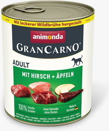 Produktbild von Animonda Sparpaket 12 x  800g Hirsch+Apfel Gran Carno