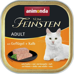 Produktbild von animonda Vom Feinsten Adult 100g Schale Katzennassfutter Sparpaket 64 x 100 Gramm Geflügel + Kalb