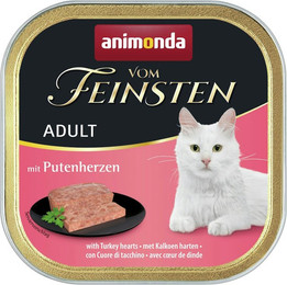 Produktbild von animonda Vom Feinsten Adult 100g Schale Katzennassfutter Sparpaket 64 x 100 Gramm Putenherzen