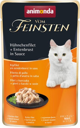 Produktbild von animonda Vom Feinsten Adult 50g Beutel Katzennassfutter 18 x 50 Gramm Hühnchenfilet + Entenbrust in Sauce