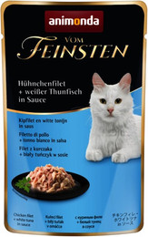 Produktbild von animonda Vom Feinsten Adult 50g Beutel Katzennassfutter 18 x 50 Gramm Hühnchenfilet + weißer Thunfisch in Sauce