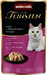 Produktbild von animonda Vom Feinsten Adult 50g Beutel Katzennassfutter 18 x 50 Gramm Lachs + Hühnchenfilet in Sauce