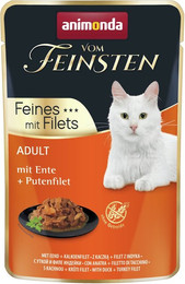 Produktbild von animonda Vom Feinsten Adult Feines mit Filets 85g Katzennassfutter Sparpaket 36 x 85 Gramm Ente + Putenfilet