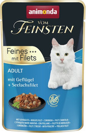 Produktbild von animonda Vom Feinsten Adult Feines mit Filets 85g Katzennassfutter Sparpaket 36 x 85 Gramm Geflügel + Seelachsfilet