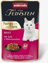 Produktbild von animonda Vom Feinsten Adult Feines mit Filets 85g Katzennassfutter Sparpaket 36 x 85 Gramm Kalb + Hühnchenfilet