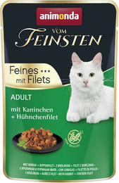 Produktbild von animonda Vom Feinsten Adult Feines mit Filets 85g Katzennassfutter Sparpaket 36 x 85 Gramm Kaninchen + Hühnchenfilet