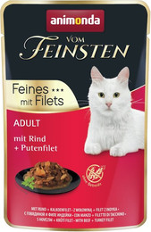 Produktbild von animonda Vom Feinsten Adult Feines mit Filets 85g Katzennassfutter Sparpaket 36 x 85 Gramm Rind + Putenfilet