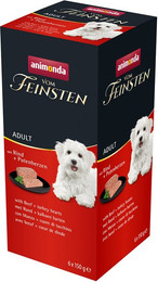 Produktbild von animonda Vom Feinsten Adult Hundefutter mit Rind und Putenherzen - 6 x 150 g