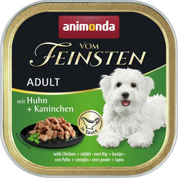 Produktbild von animonda Vom Feinsten Adult in Sauce 150g Schale Hundenassfutter 22 x 150 Gramm Huhn + Kaninchen