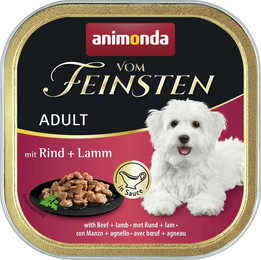 Produktbild von animonda Vom Feinsten Adult in Sauce 150g Schale Hundenassfutter 22 x 150 Gramm Rind + Lamm