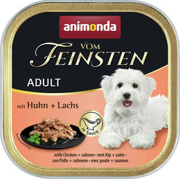 Produktbild von animonda Vom Feinsten Adult in Sauce 150g Schale Hundenassfutter Sparpaket 44 x 150 Gramm Huhn + Lachs